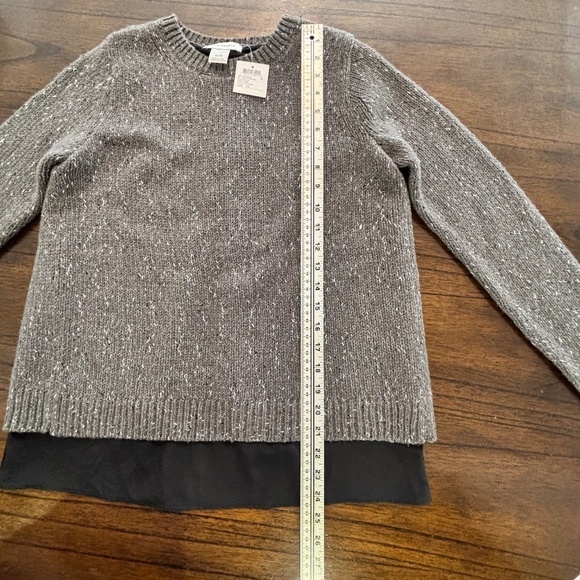 NWT Club Monaco split back wool blend woven fooler sweater size XS - Picture 14 of 15
